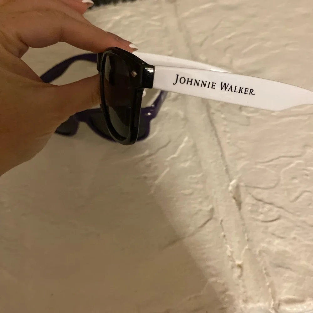 Set 3 Sunglasses Black White Purple Johnnie Walker Whiskey Barefoot UV Vodka